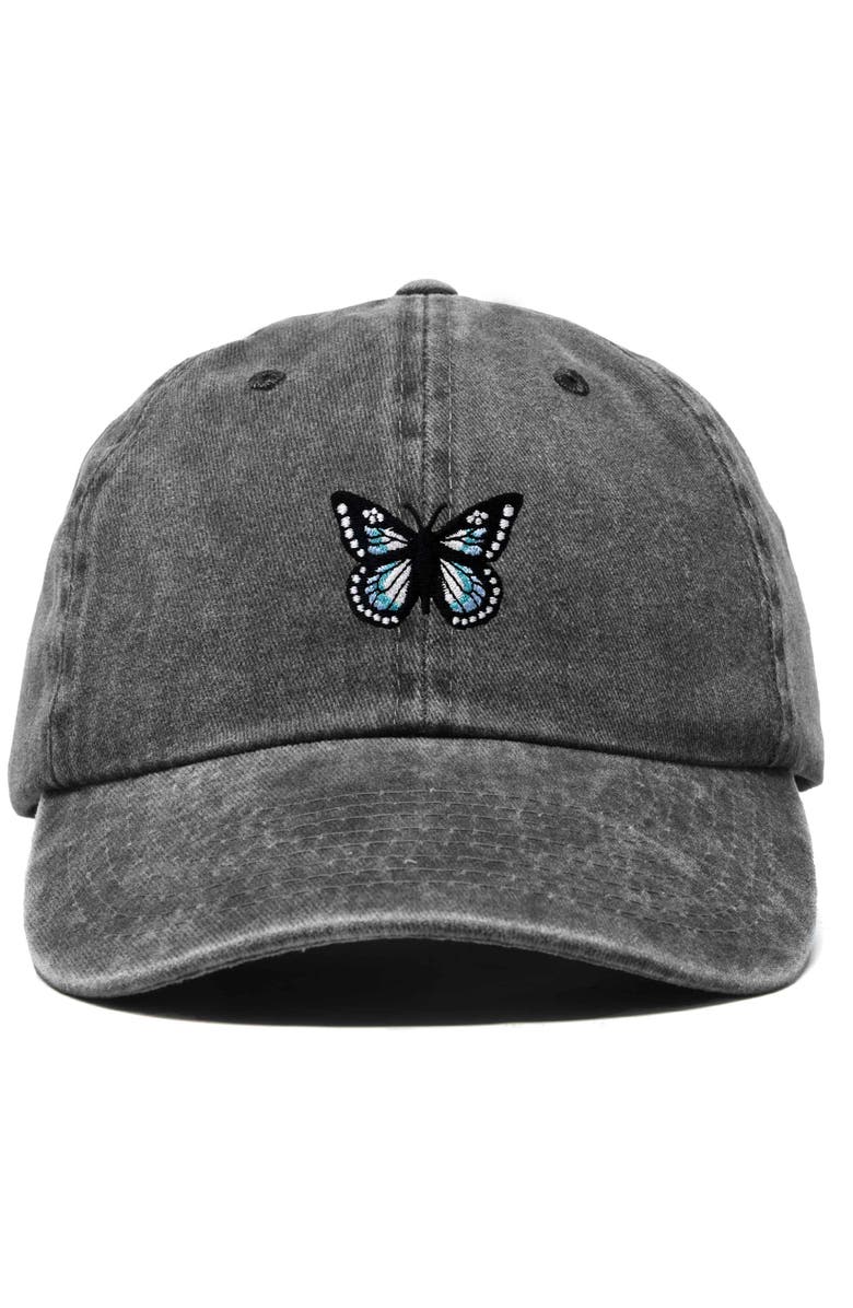 Dalix Butterfly Hat, Main, color, Washed Black