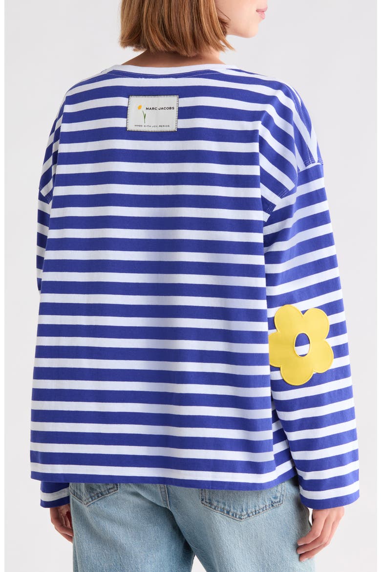 Daisy Stripe Long Sleeve Top, Alternate, color, PANSY/WHITE