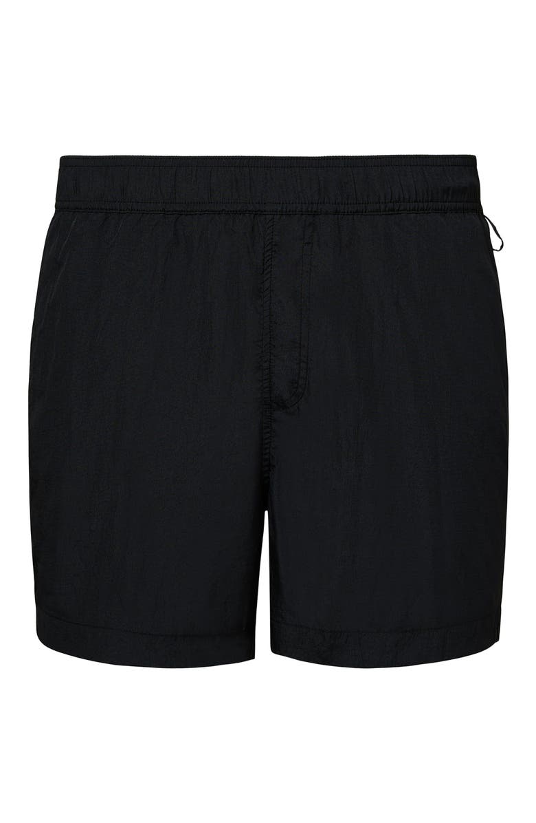 Onia Crinkle 5" Swim Trunk, Alternate, color, Black