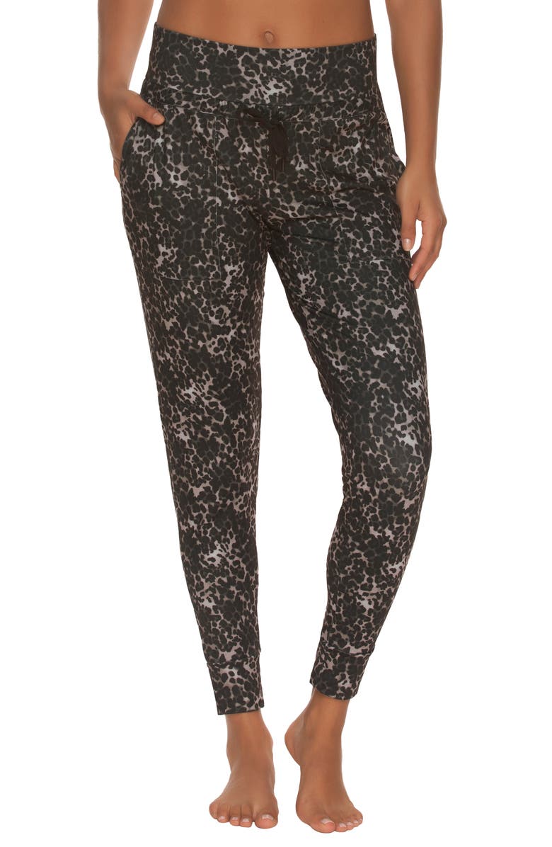 Felina Velvety Soft Joggers, Main, color, Black Tea Leopard