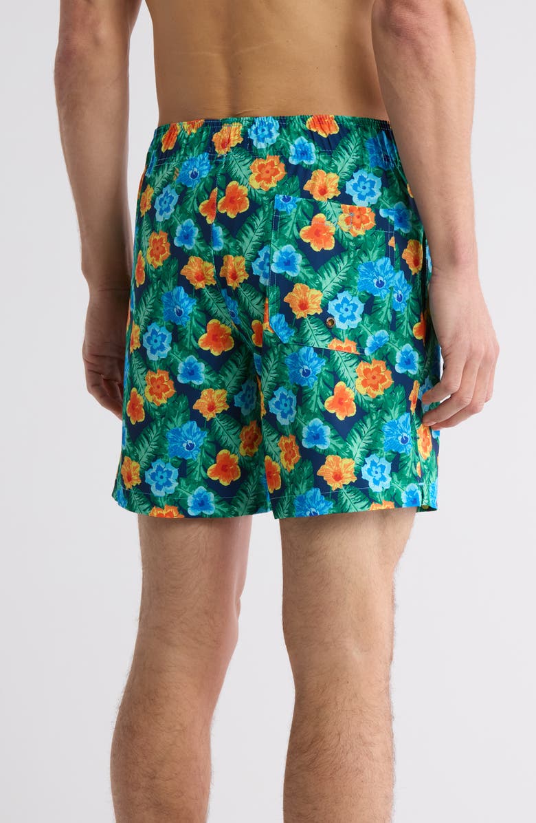 Mr.Swim Hibiscus Leaf Print Swim Trunks, Alternate, color, 