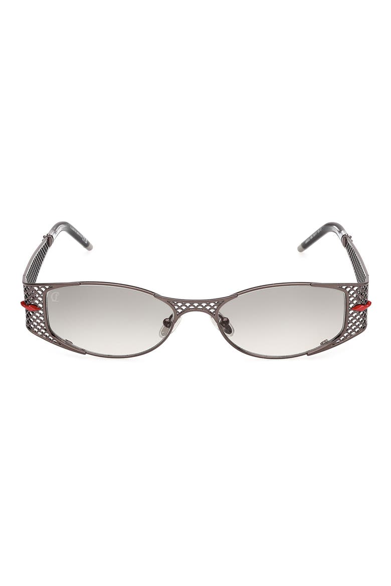 55mm Gradient Oval Sunglasses, Main, color, GUNMETAL / CRYSTAL BLACK