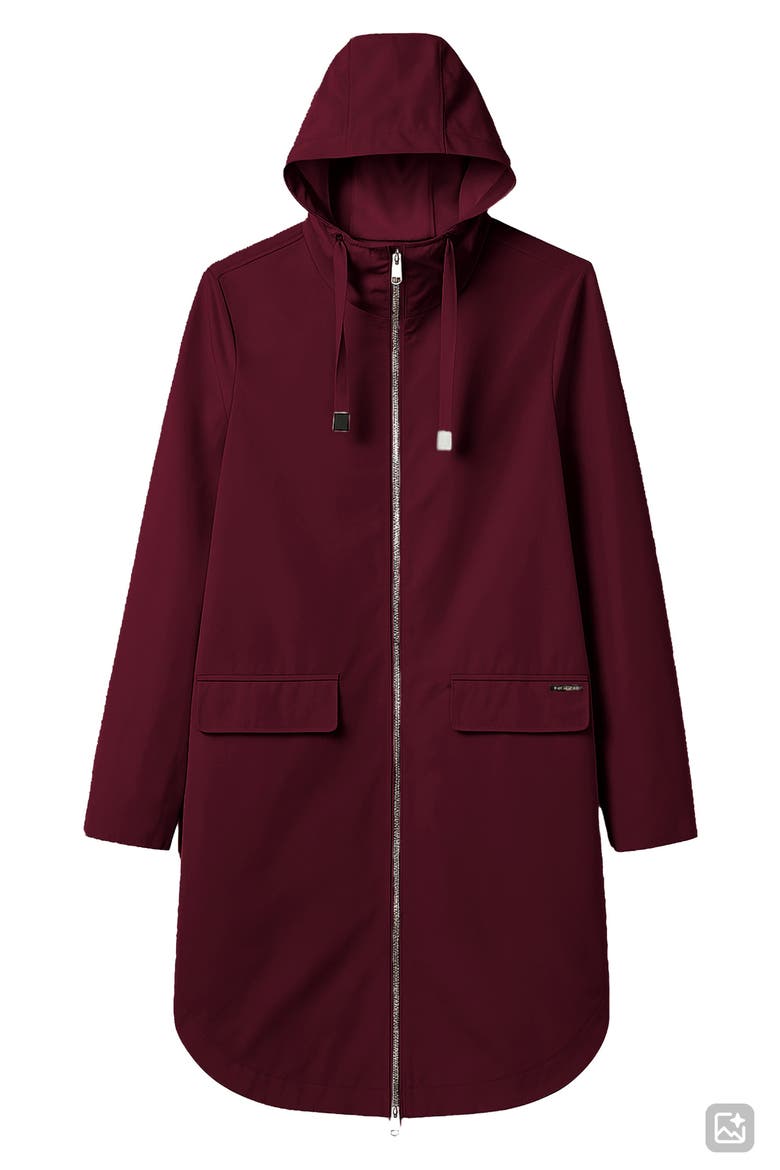 Janae Water Repellent Hooded Raincoat, Alternate, color, PORTO
