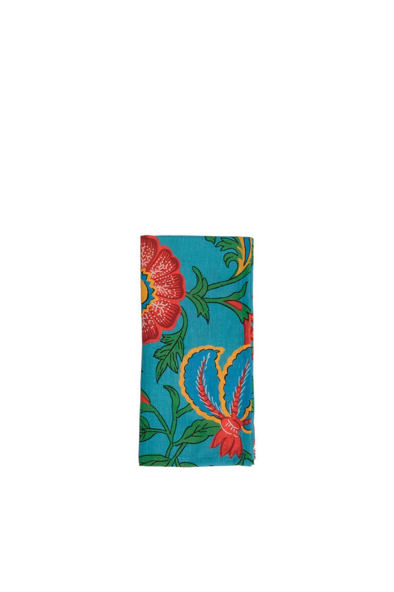 Large Napkins Set Of 2 (45X45) Dragon Flower Turche Turquoise, Alternate, color, Dragon Flower Turche Turquoise