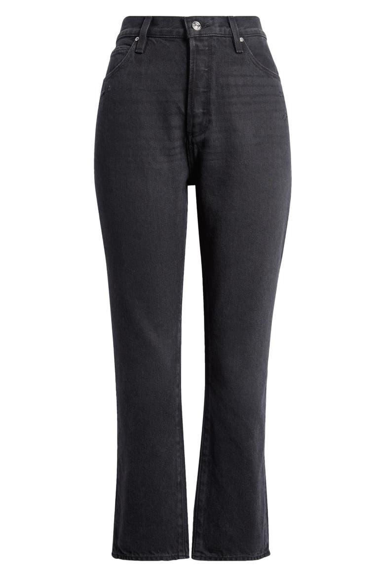 Billy High Waist Crop Straight Leg Jeans, Alternate, color, DRKDWNDIST