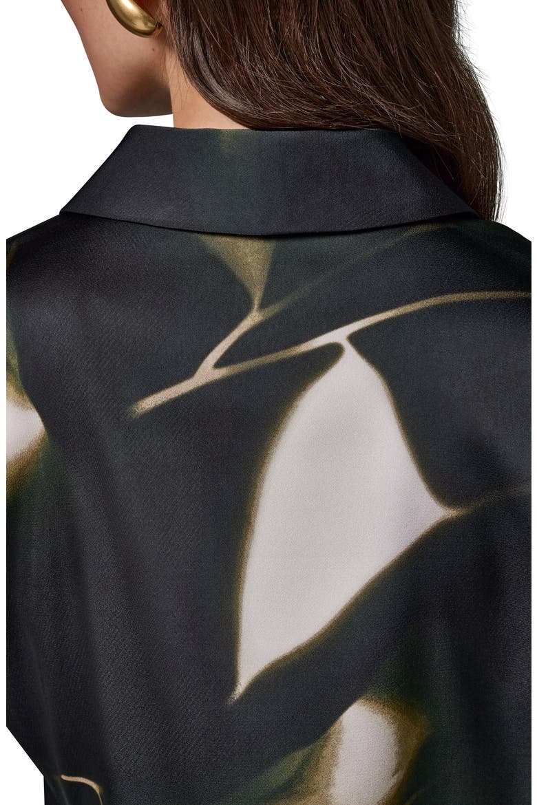 Notched Collar Satin Wrap Blouse, Alternate, color, OLIV BRINE