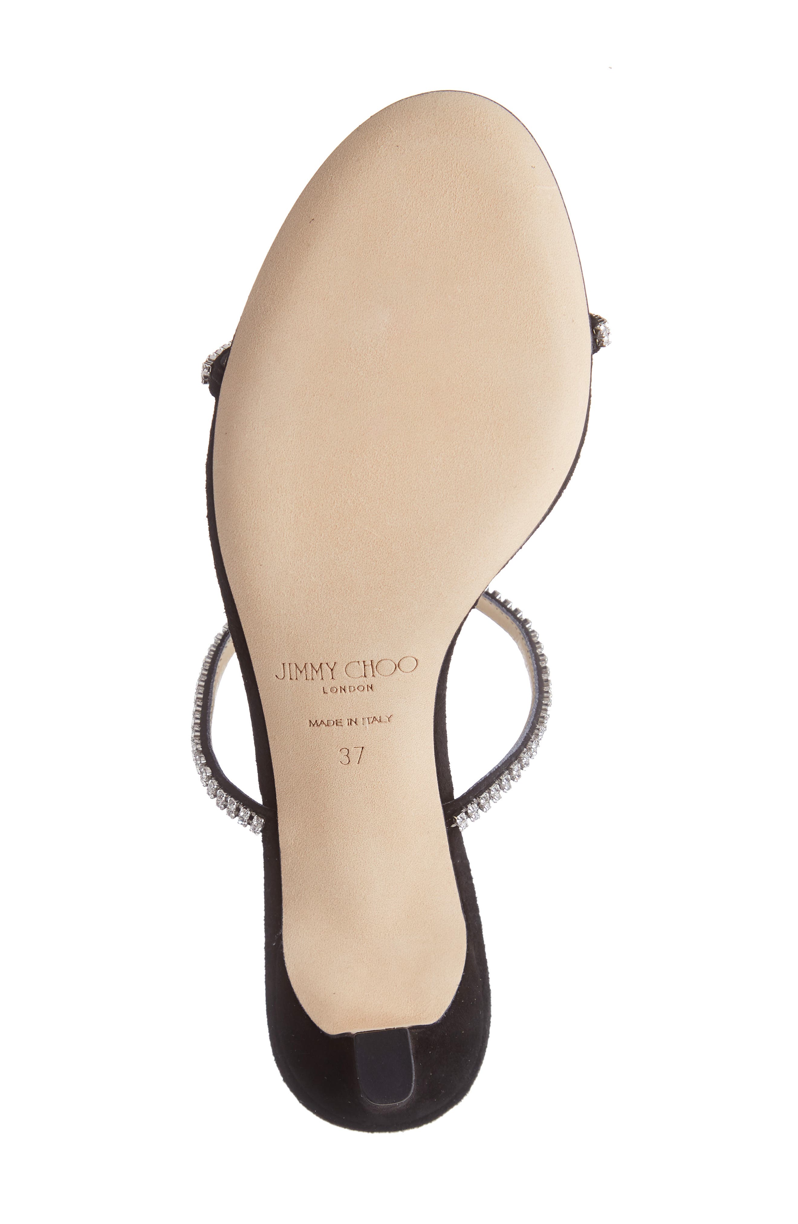 Brea Crystal Embellished Slide Sandal, Alternate, color, BLACK/ CRYSTAL