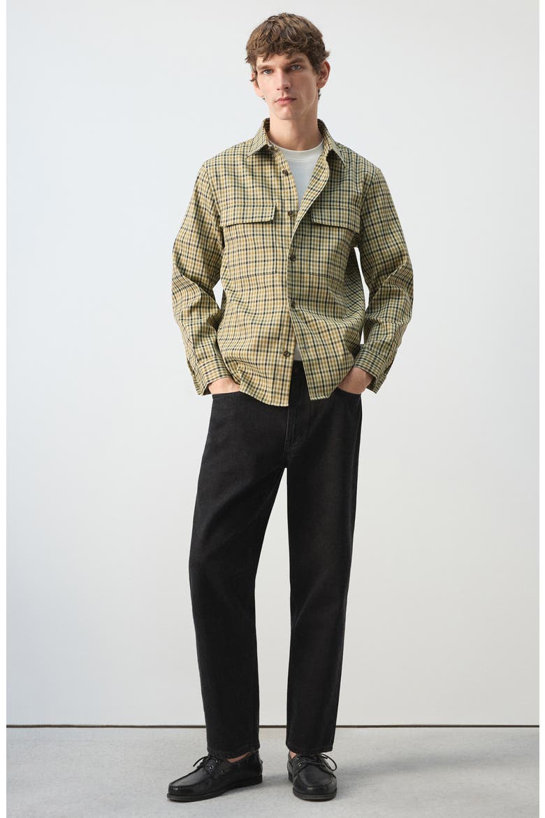 Plaid Print Shirt Jacket, Alternate, color, OLIVE GREEN