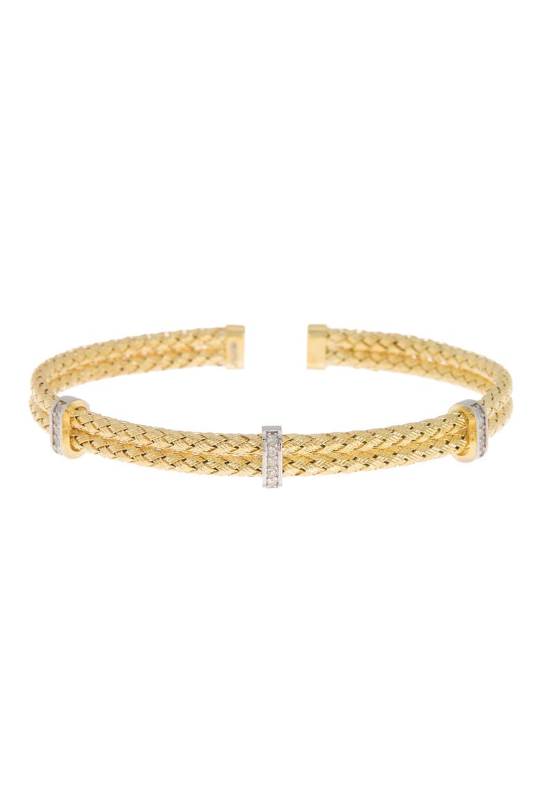 Pave Diamond Mesh Cuff Bangle Bracelet, Main, color, YELLOW