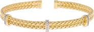 MESHMERISE Pave Diamond Mesh Cuff Bangle Bracelet