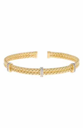 MESHMERISE Pave Diamond Mesh Cuff Bangle Bracelet