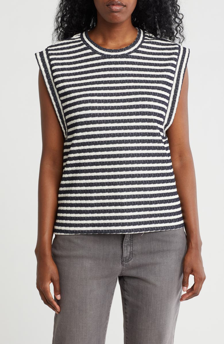 Bobeau Stripe Textured Knit Tank, Main, color, 