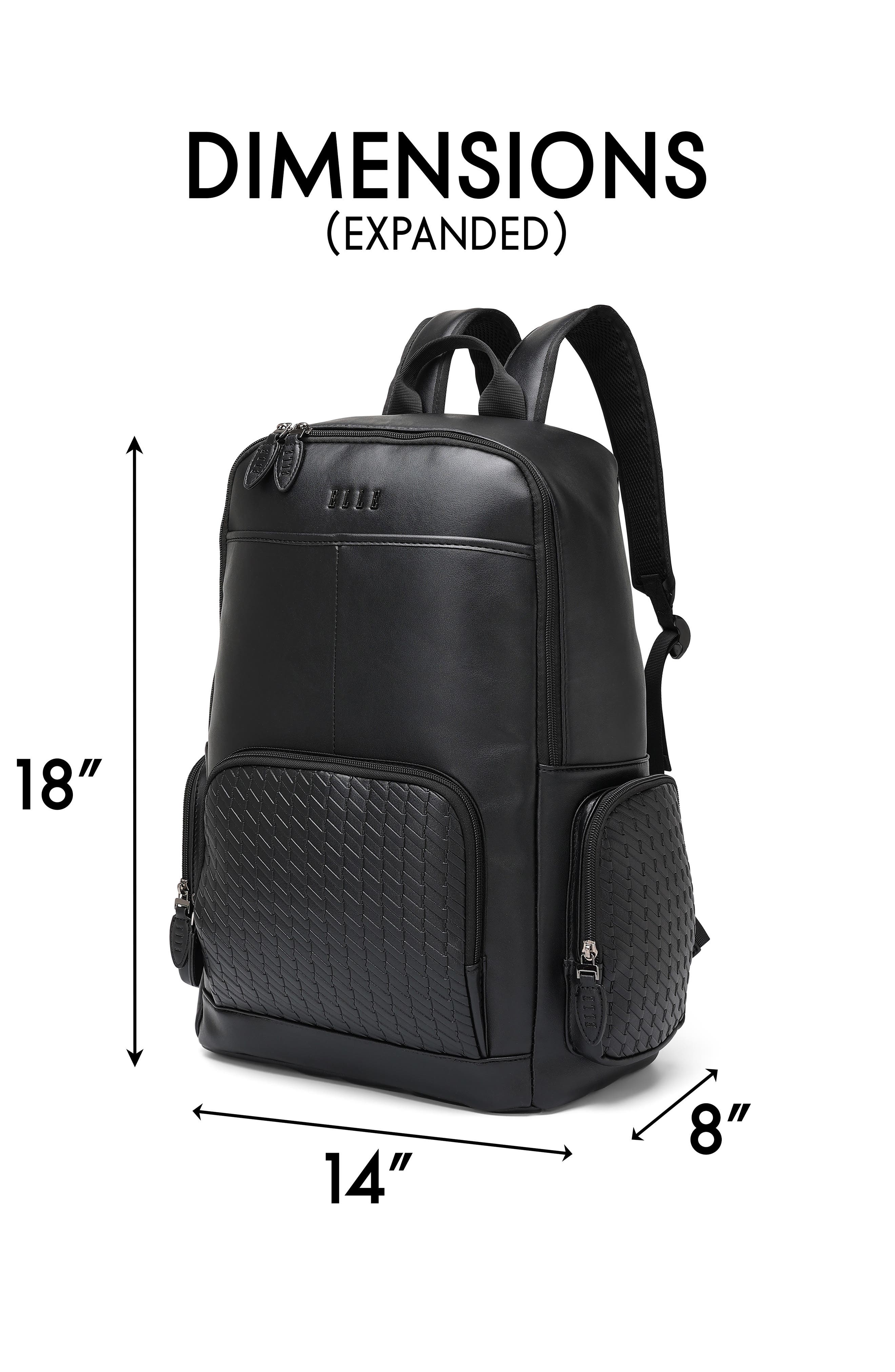ELLE Leisure Luxe 27L Vegan Leather Backpack, Alternate, color, Black