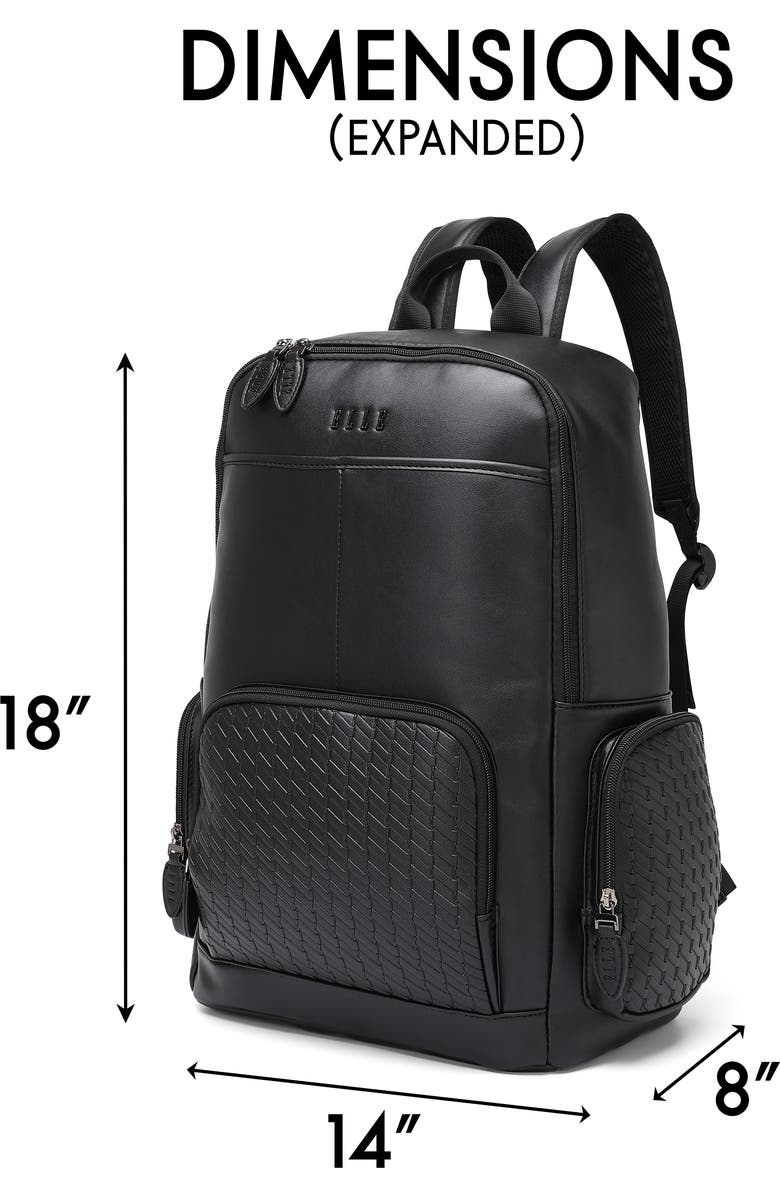 ELLE Leisure Luxe 27L Vegan Leather Backpack, Alternate, color, Black