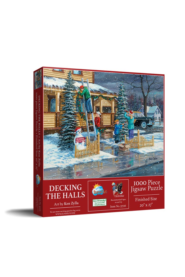 Deck the Halls 1000 piece Jigsaw Puzzle for Adults, Main, color, Multicolor