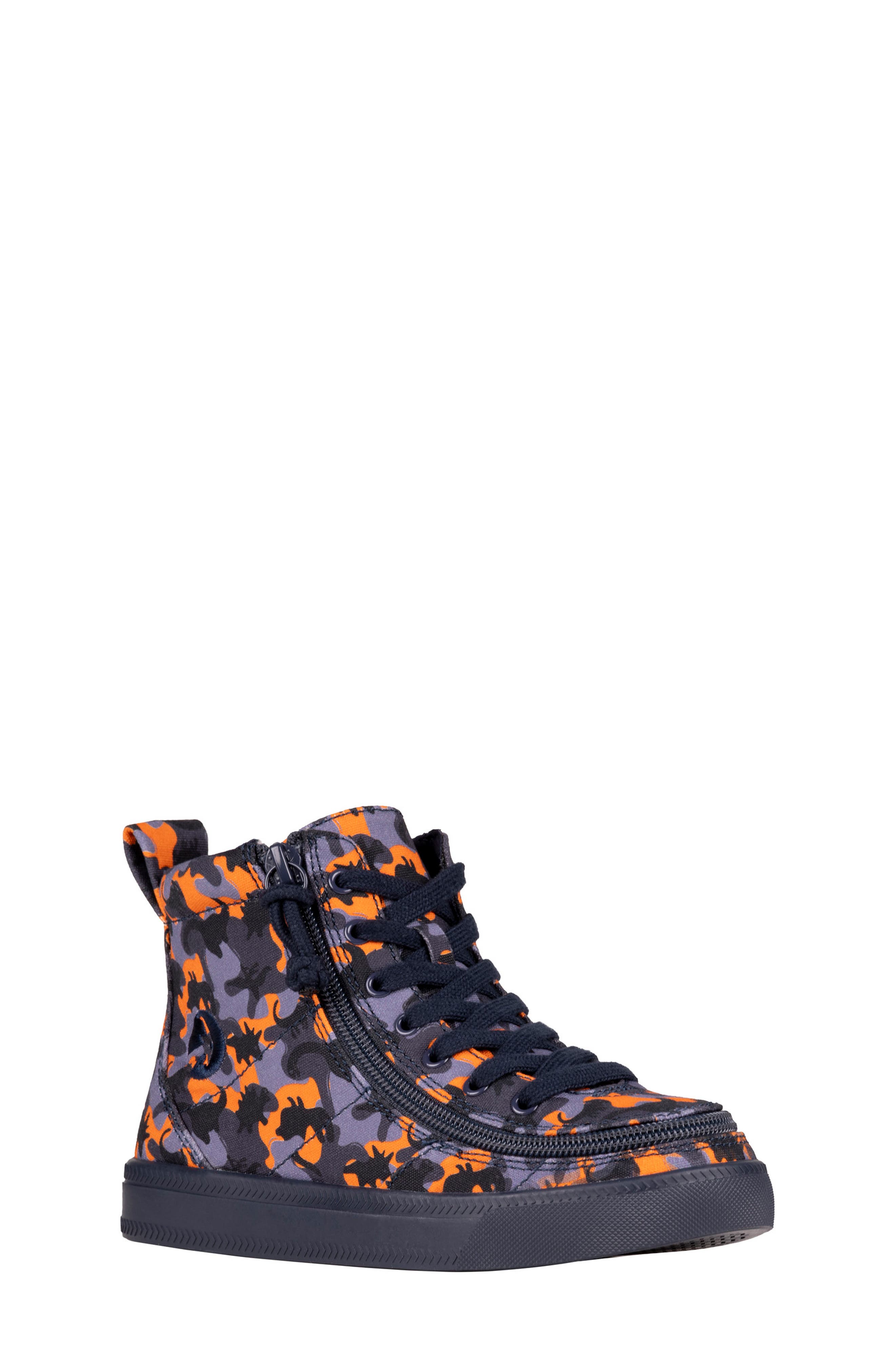 BILLY Footwear Kids' Dino Canvas High Top Sneaker, Main, color, Orange Dino