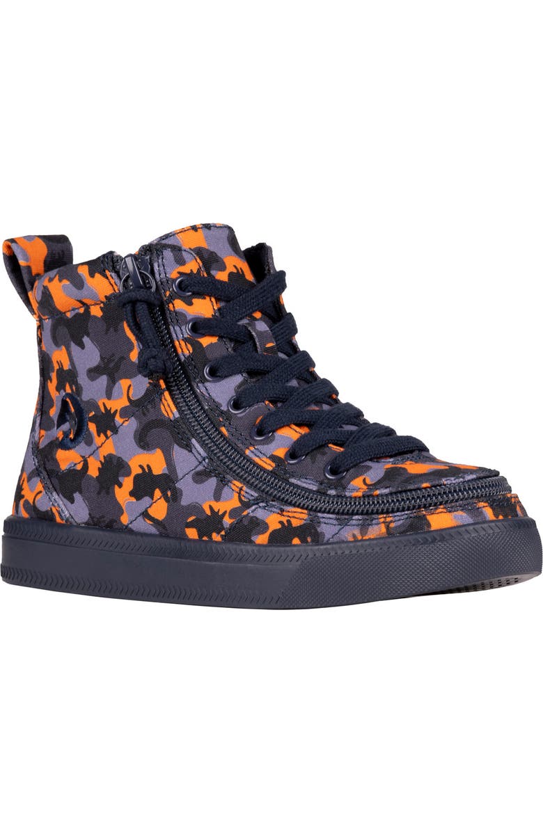 BILLY Footwear Kids' Dino Canvas High Top Sneaker, Main, color, Orange Dino