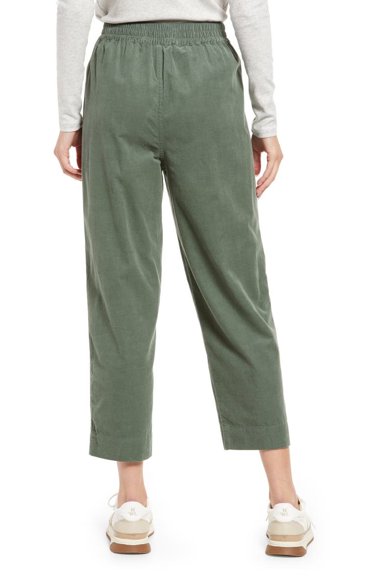 Huston Tapered Cotton Corduroy Pull-On Crop Pants, Alternate, color, SIMPLY SAGE