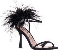 Nina Demi Faux Feather Ankle Strap Sandal