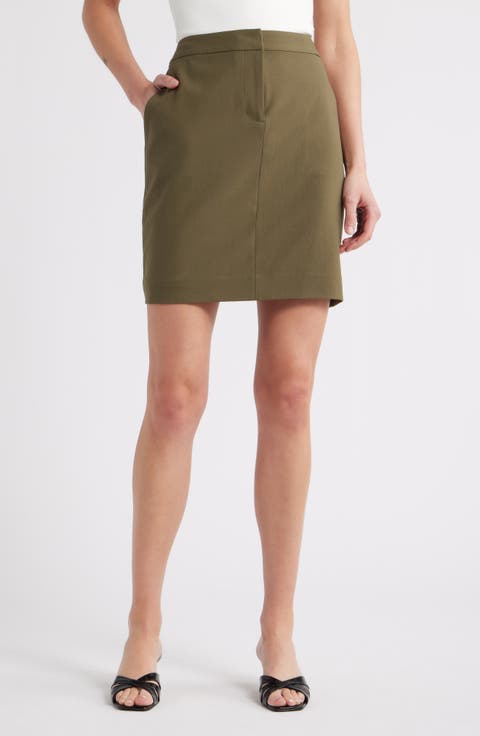 Woven Pencil Skirt