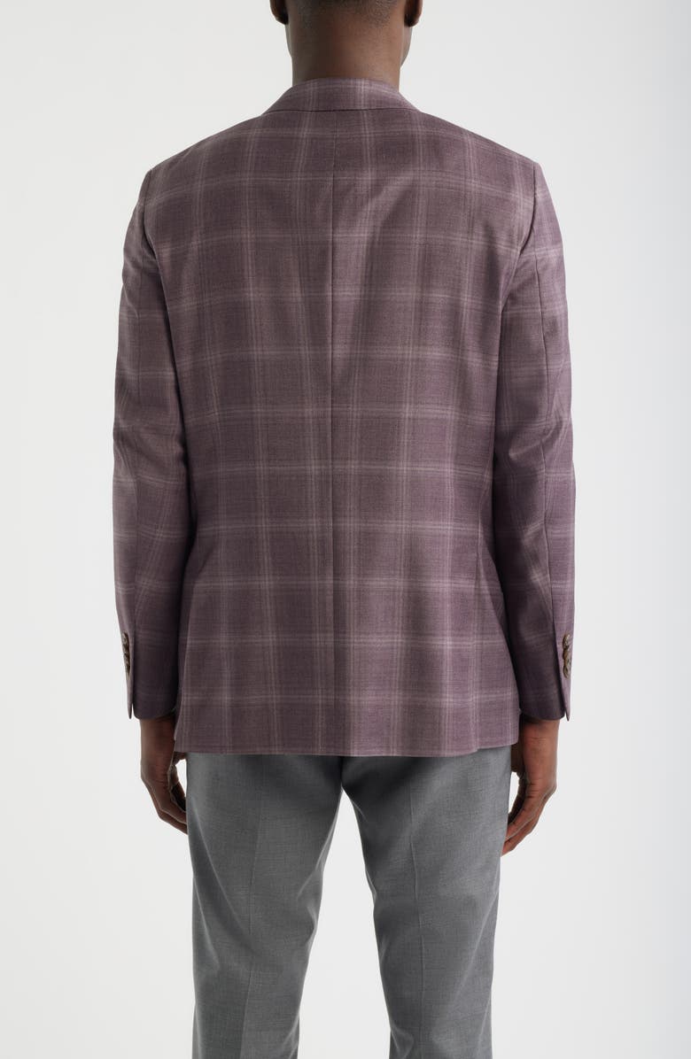 Peter Millar Hartford Classic Fit Russet Check Wool Twill Sport Coat, Alternate, color, Pink