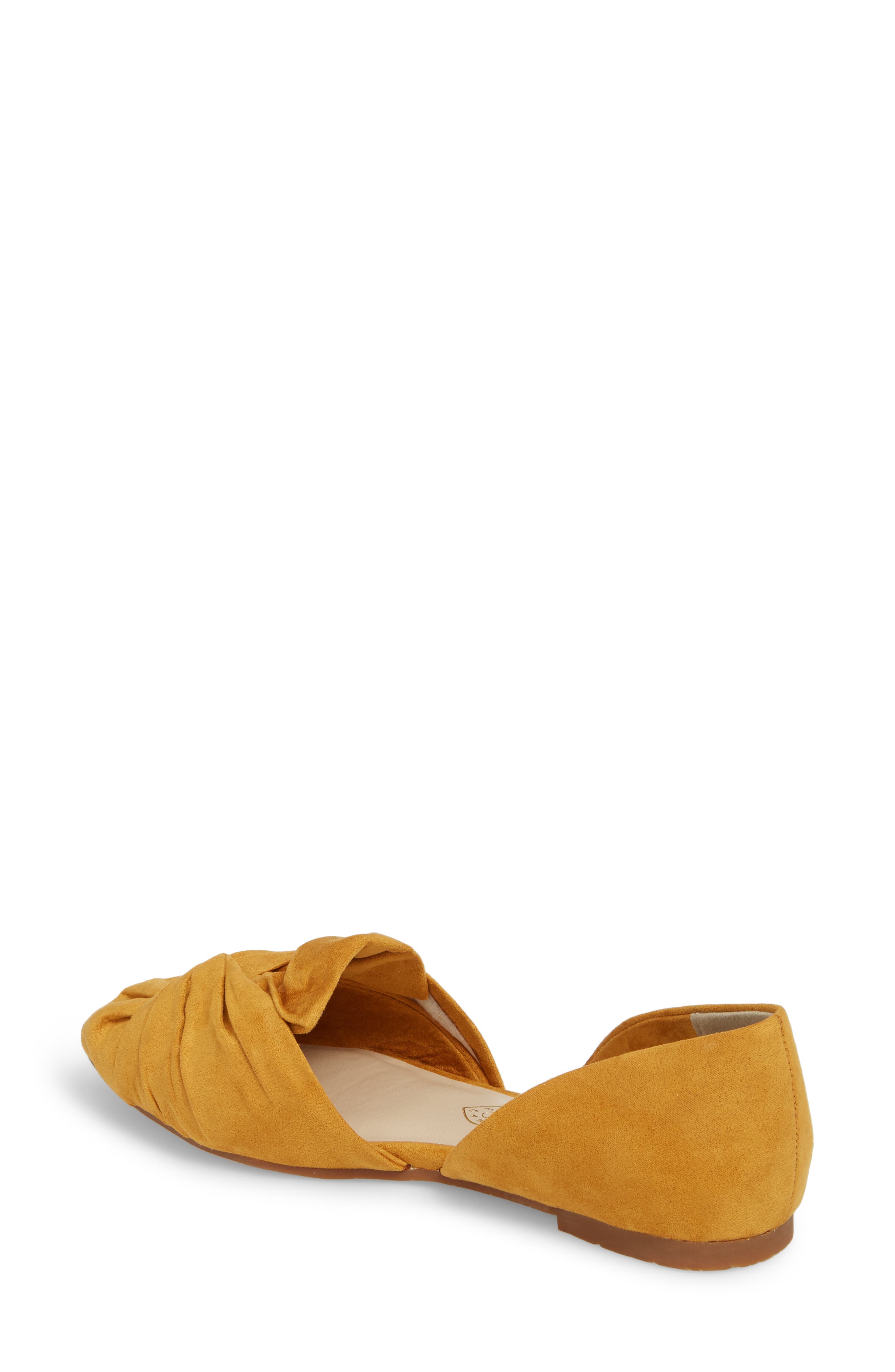 Snow Cone d'Orsay Flat, Alternate, color, MUSTARD SUEDE