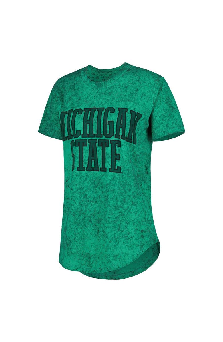 PRESSBOX Women's Pressbox Green Michigan State Spartans Southlawn Sun-Washed T-Shirt, Alternate, color, 