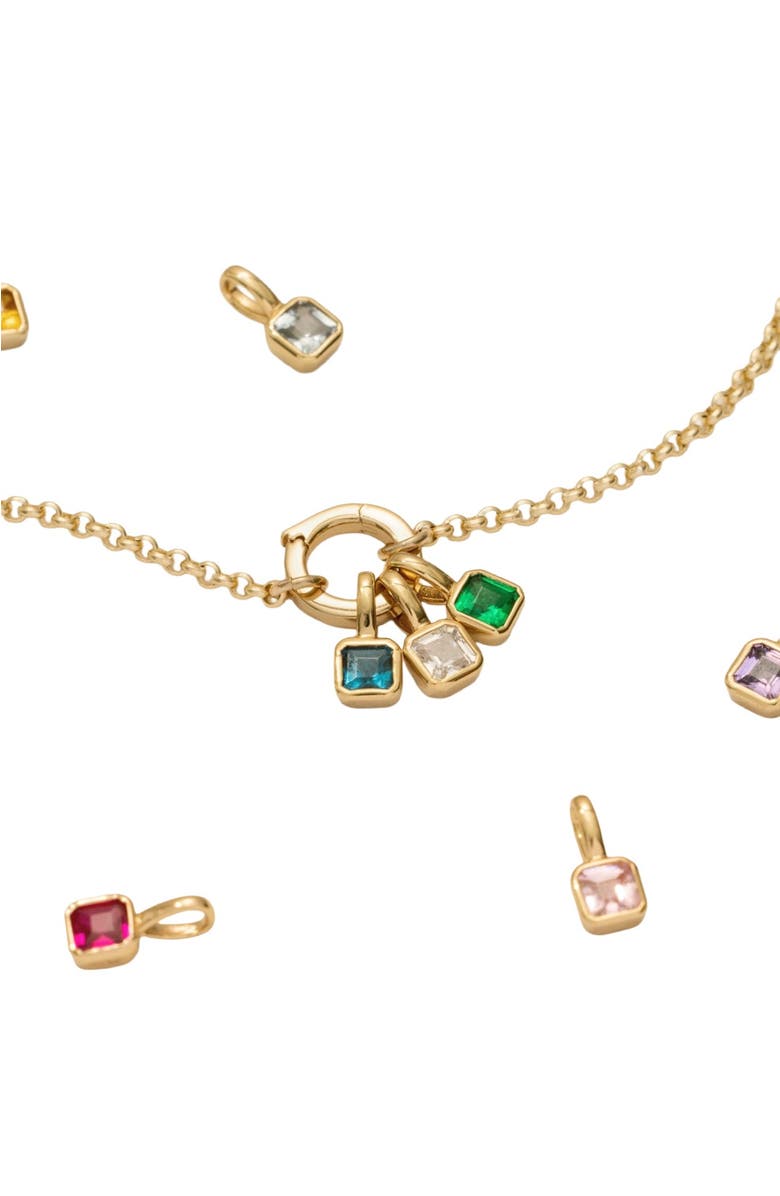 MADE BY MARY Rolo Charm Bracelet with CZ Link Lock, Alternate, color, Silver