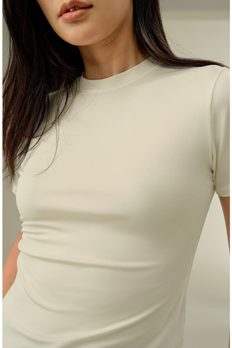 Women's Silk Jersey Slim Fitted Tee, Alternate, color, Lily White