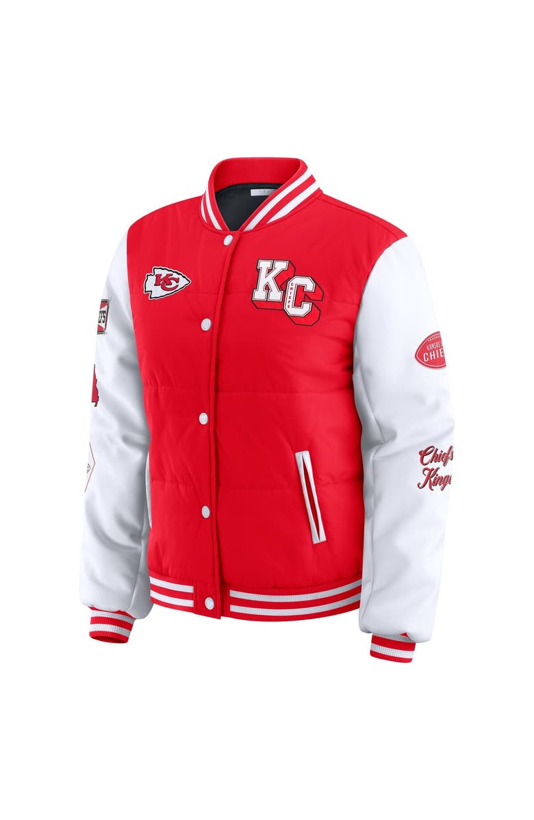 WEAR by Erin Andrews Women's WEAR by Erin Andrews Red Kansas City Chiefs Varsity Full-Snap Puffer Jacket, Alternate, color, Red
