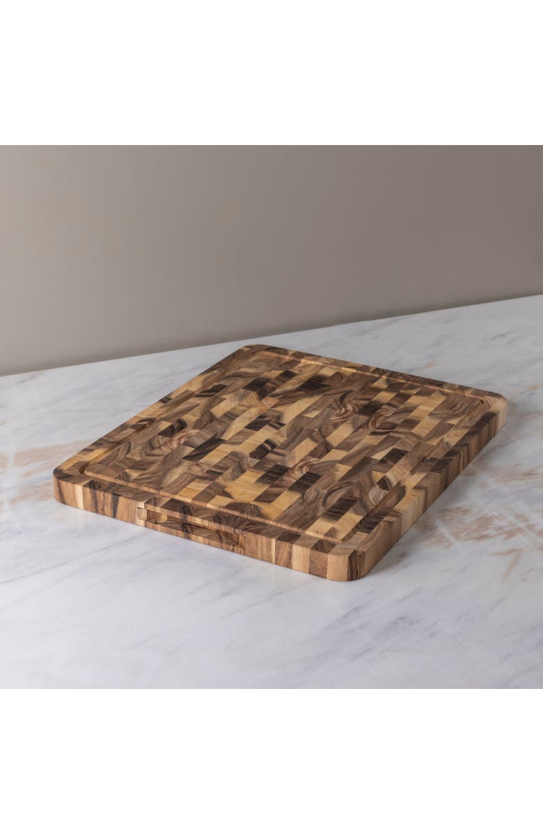 Be Home End Grain Rectangular Cutting Board, Alternate, color, Acacia
