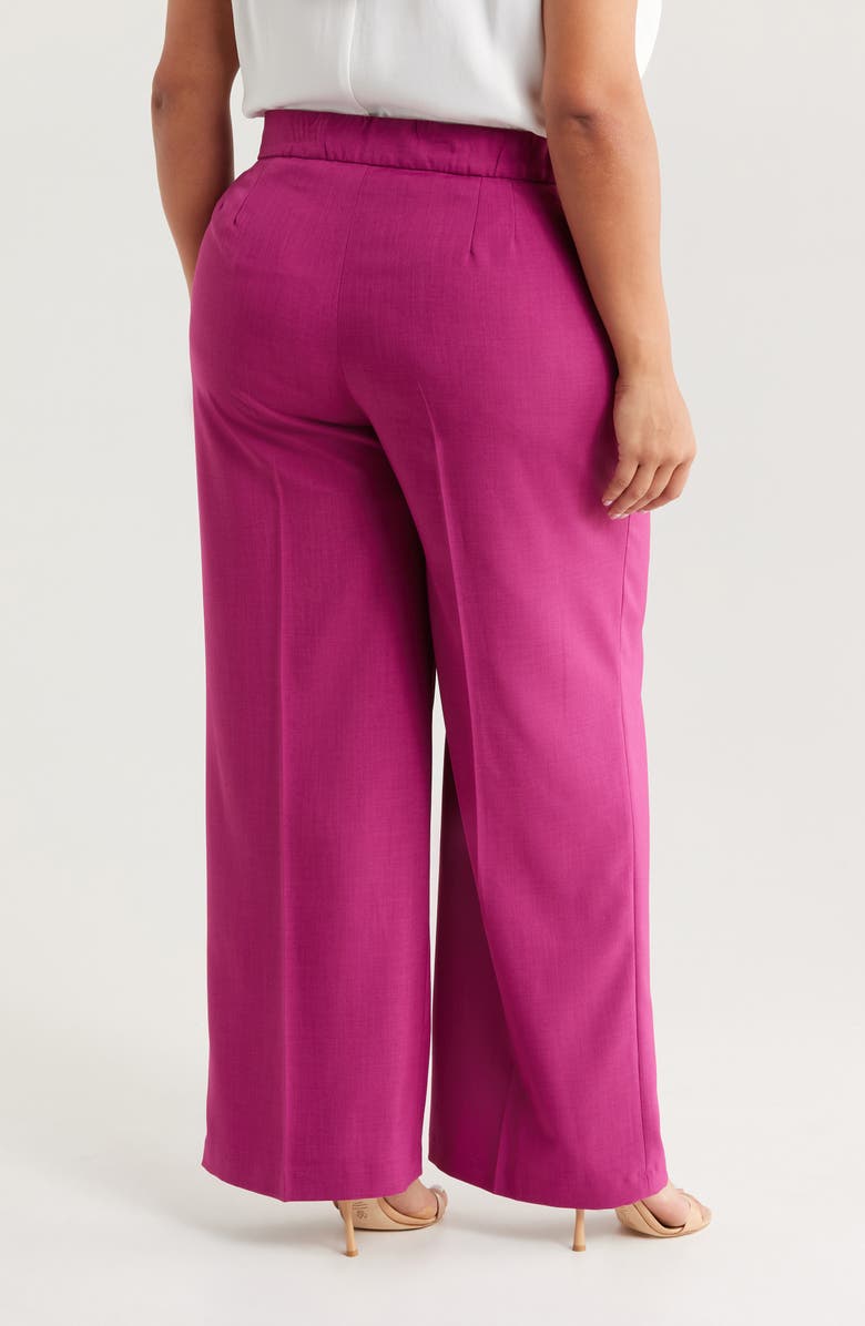Tahari ASL Wide Leg Pants, Alternate, color, Wild Berry