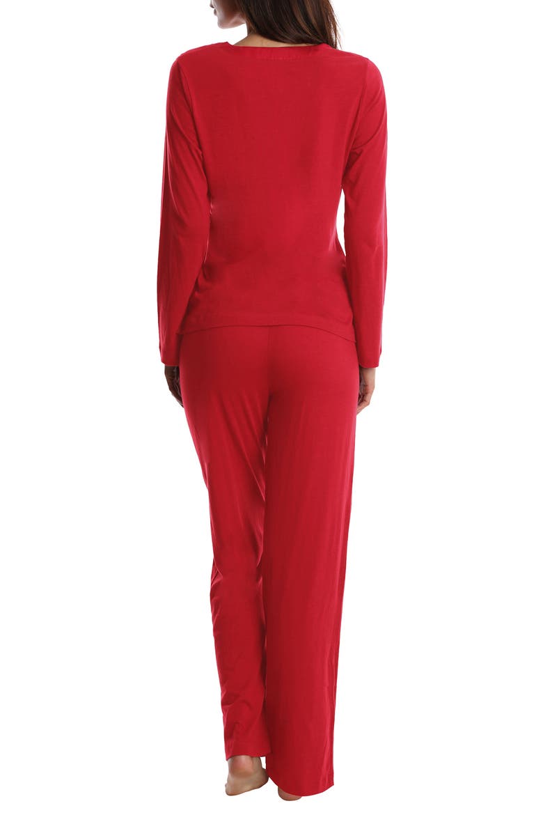 Long Pajamas, Alternate, color, RED