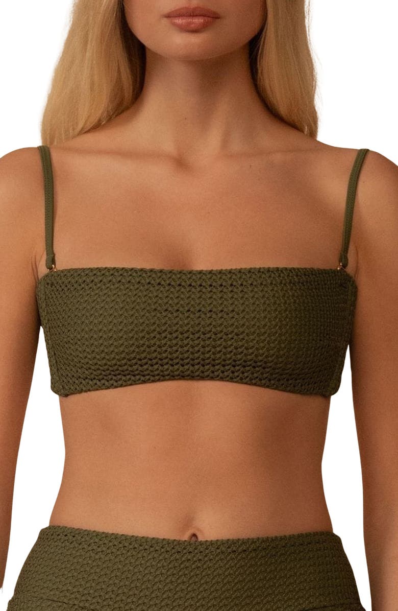 MONTCE Olive Summer Bikini Top, Main, color, Olive Crochet