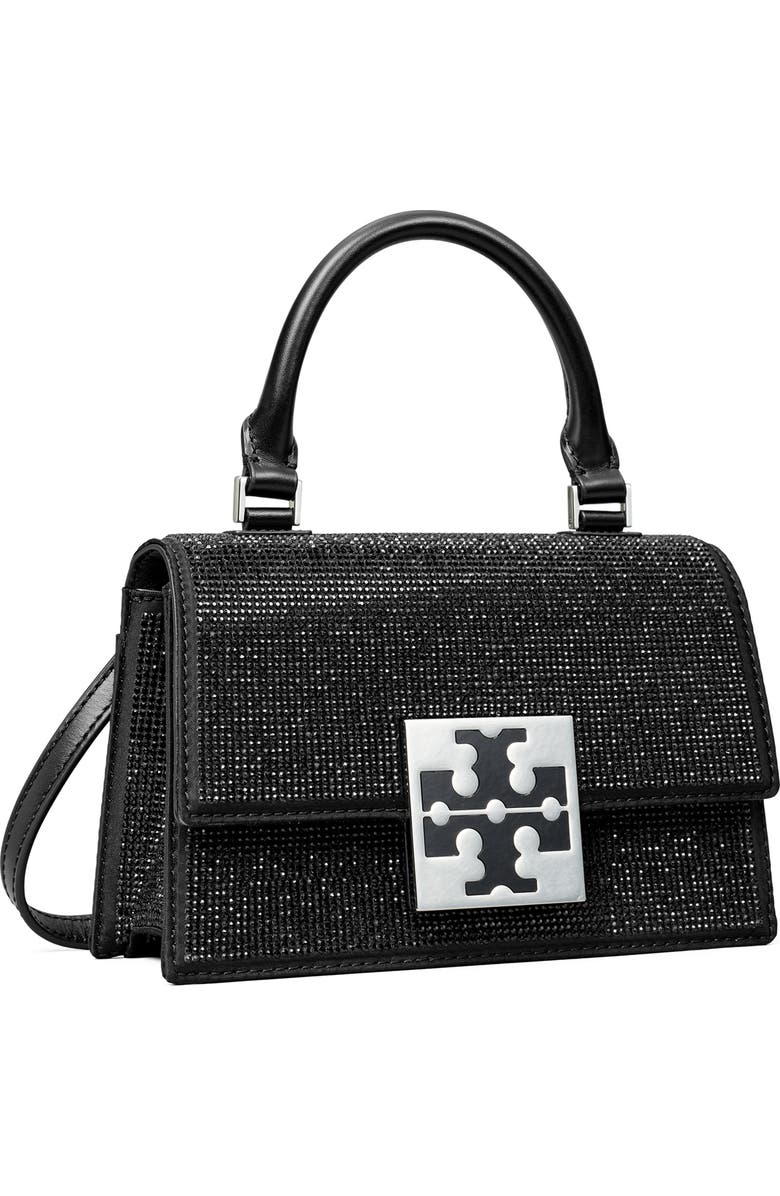 Tory Burch Mini Trend Embellished Recycled Nylon Top Handle Bag, Alternate, color,