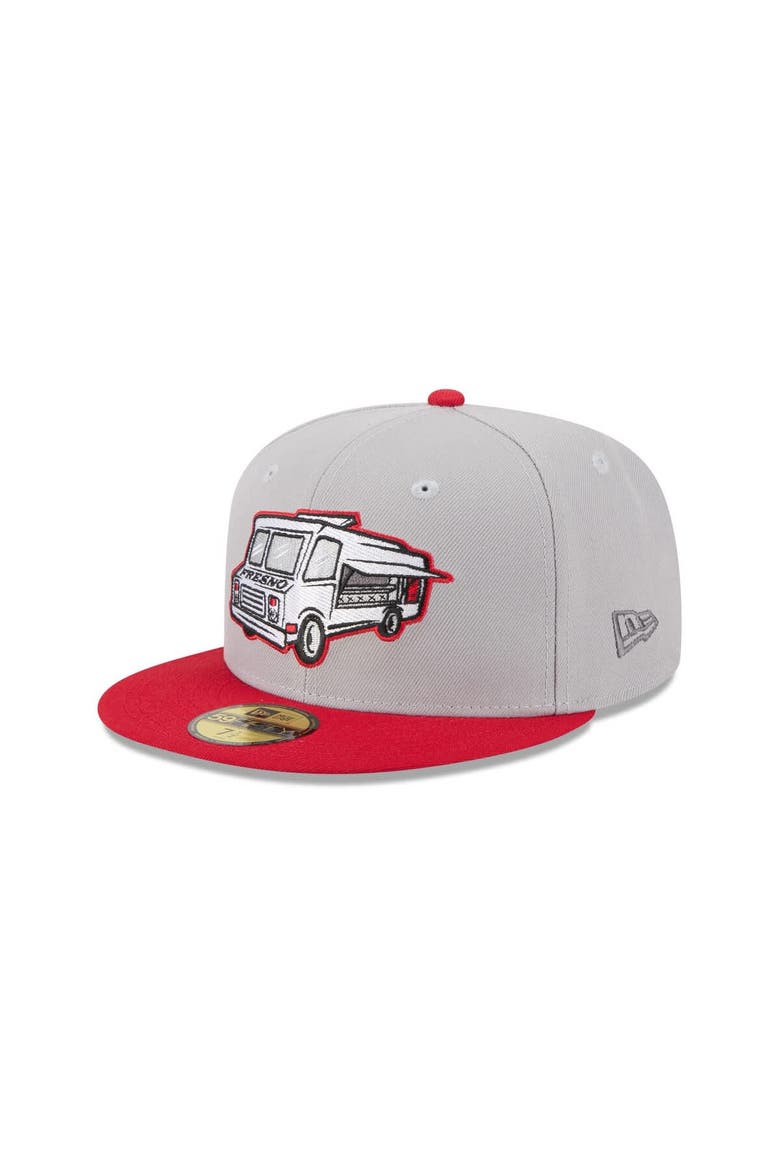 Men's New Era  Gray Fresno Grizzlies Theme Nights 59FIFTY Fitted Hat, Alternate, color, Gray