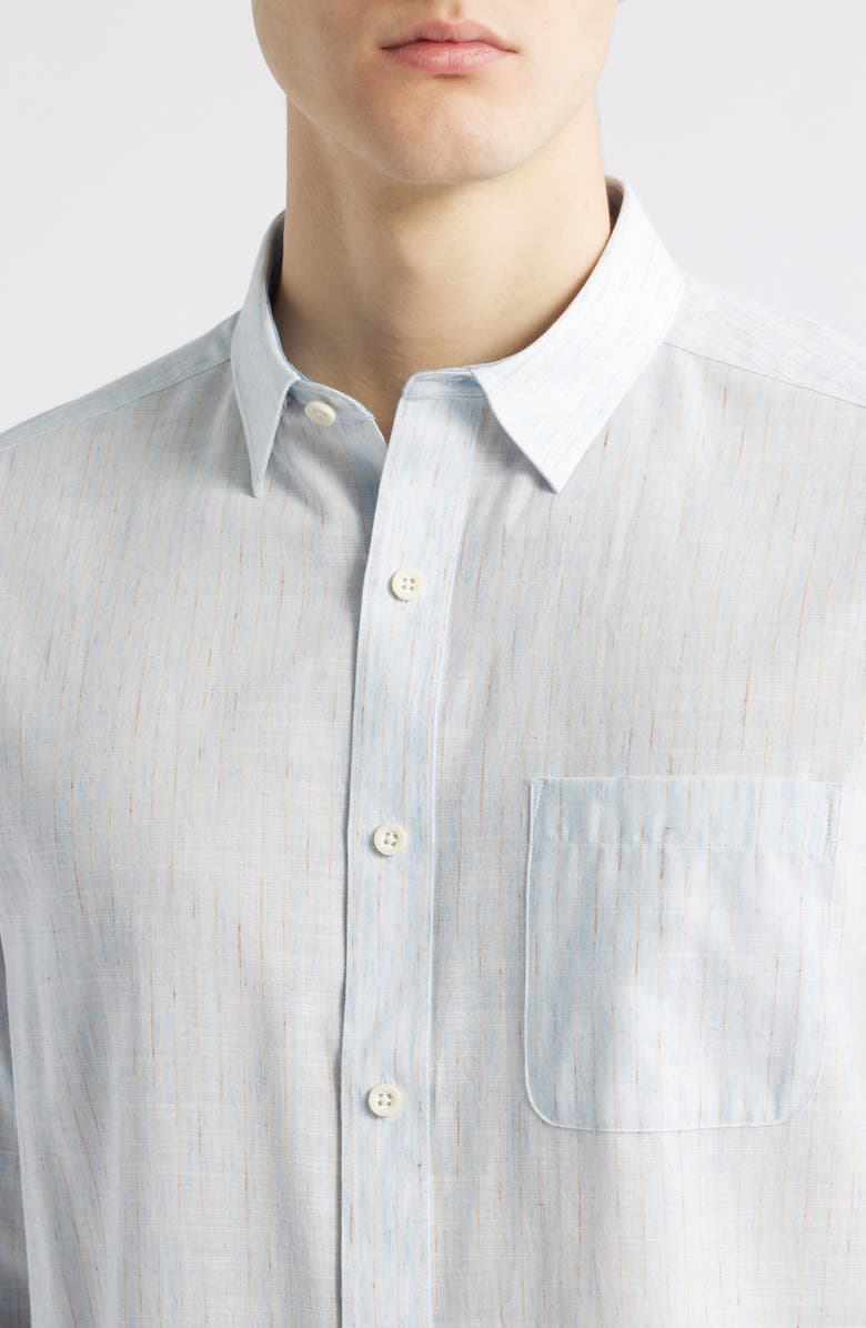 Johnston & Murphy Slub Button-Up Shirt, Alternate, color, Blue