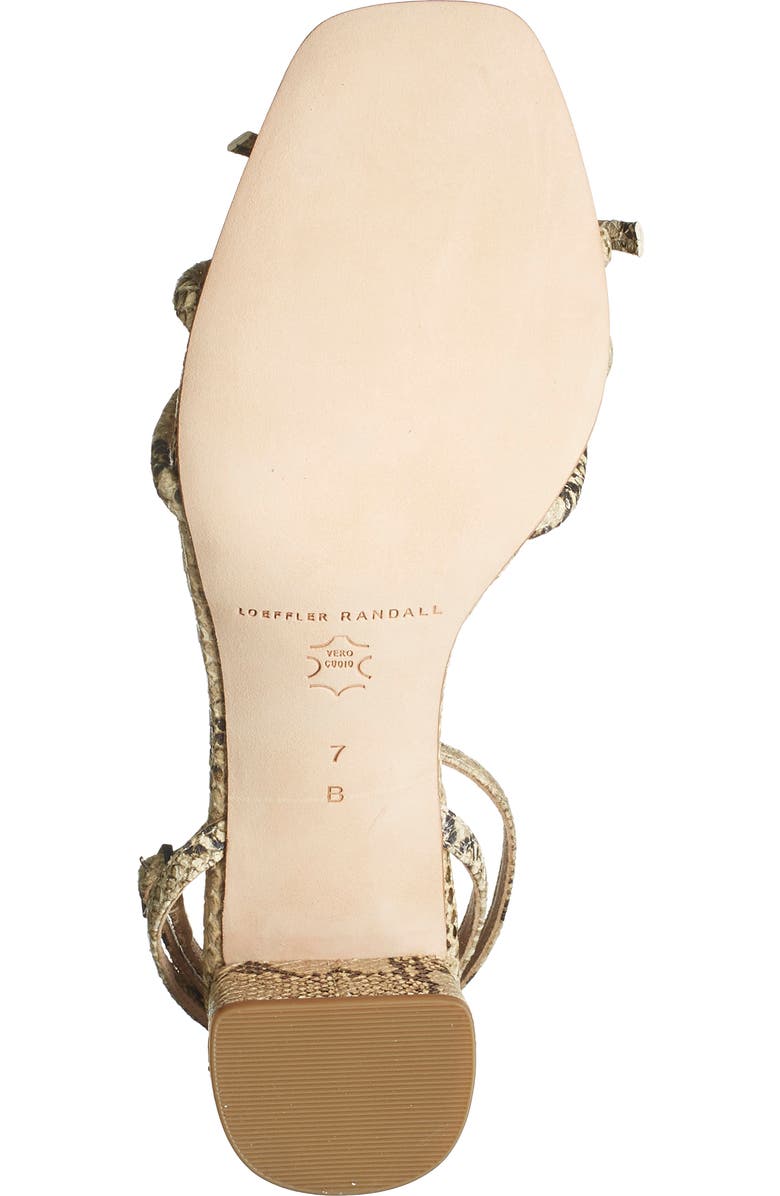 Loeffler Randall Gracie Snake Embossed Heeled Sandal, Alternate, color,