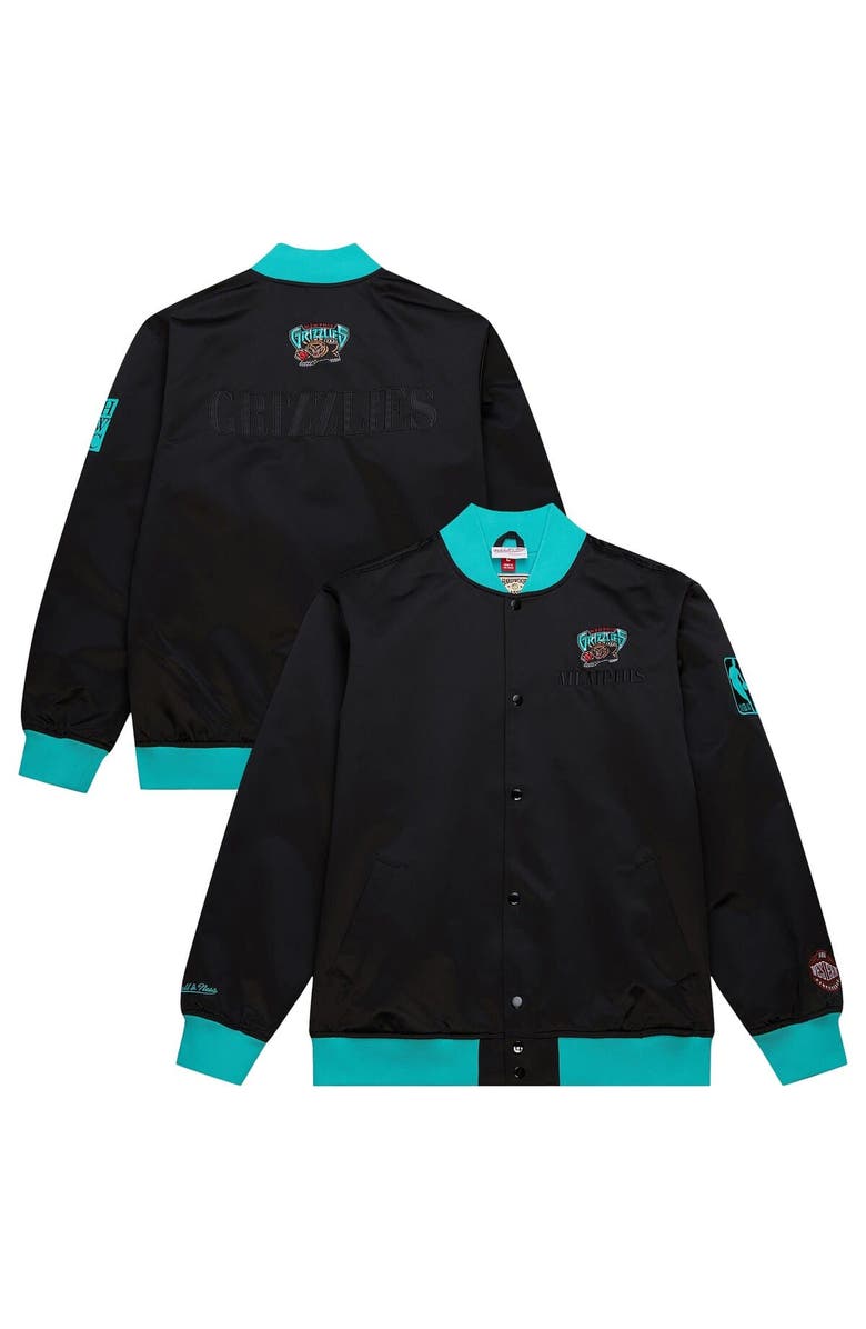 Mitchell & Ness Men's Mitchell & Ness Black Memphis Grizzlies Hardwood Classics Team OG 3.0 Lightweight Satin Full-Snap Jacket, Main, color, Black