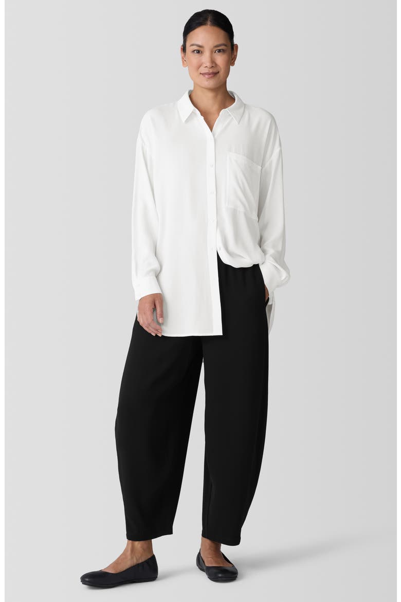 Silk Lantern Ankle Pants, Alternate, color, BLACK