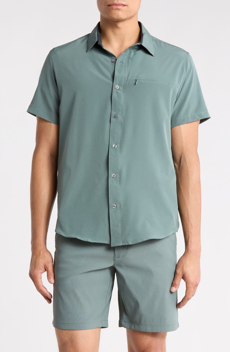 DKNY SPORTSWEAR Lenox Tech Shirt, Main, color, Balsam Green