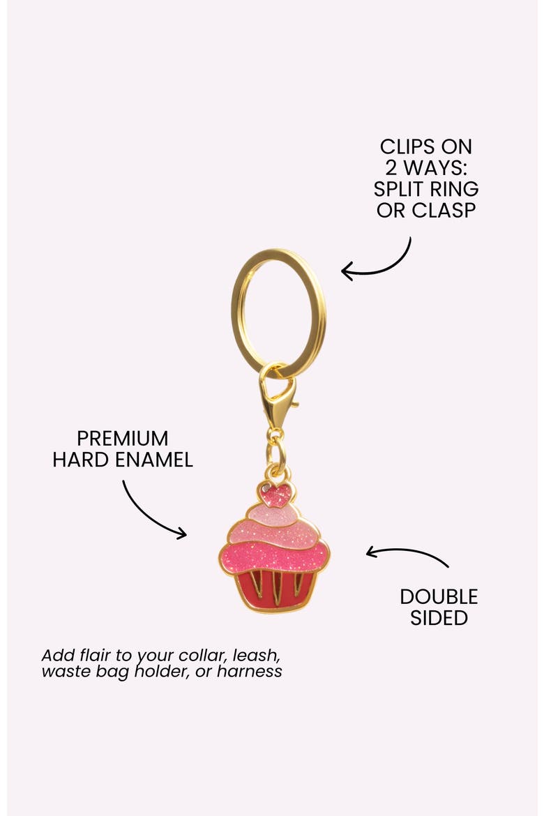 Cupcake Pet Collar Charm, Alternate, color, Cupcake