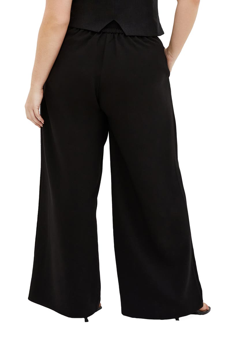 Dee Front Pleat Wide Leg Pants, Alternate, color, BLACK