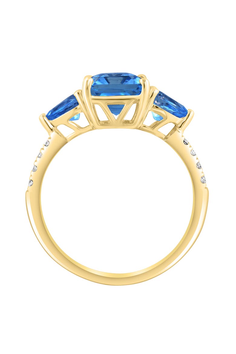 London Blue Topaz & Diamond Ring, Alternate, color, BLUE
