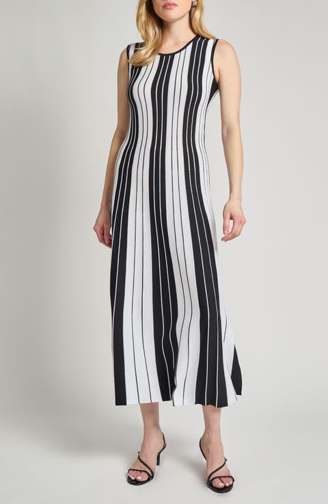 Modern Fit Stripe Midi Dress