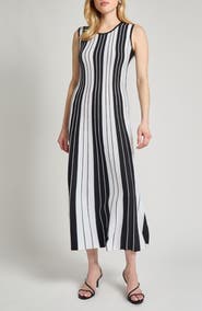 Misook Modern Fit Stripe Midi Dress