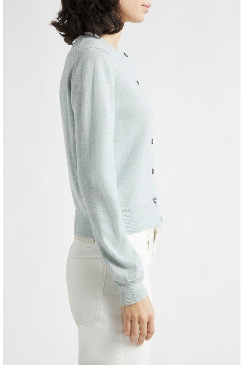 Iris Cashmere Crewneck Cardigan, Alternate, color, LUNAN MINT