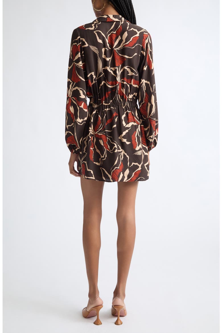 Carolyn Long Sleeve Minidress, Alternate, color, HERITAGE BROWN FLORAL