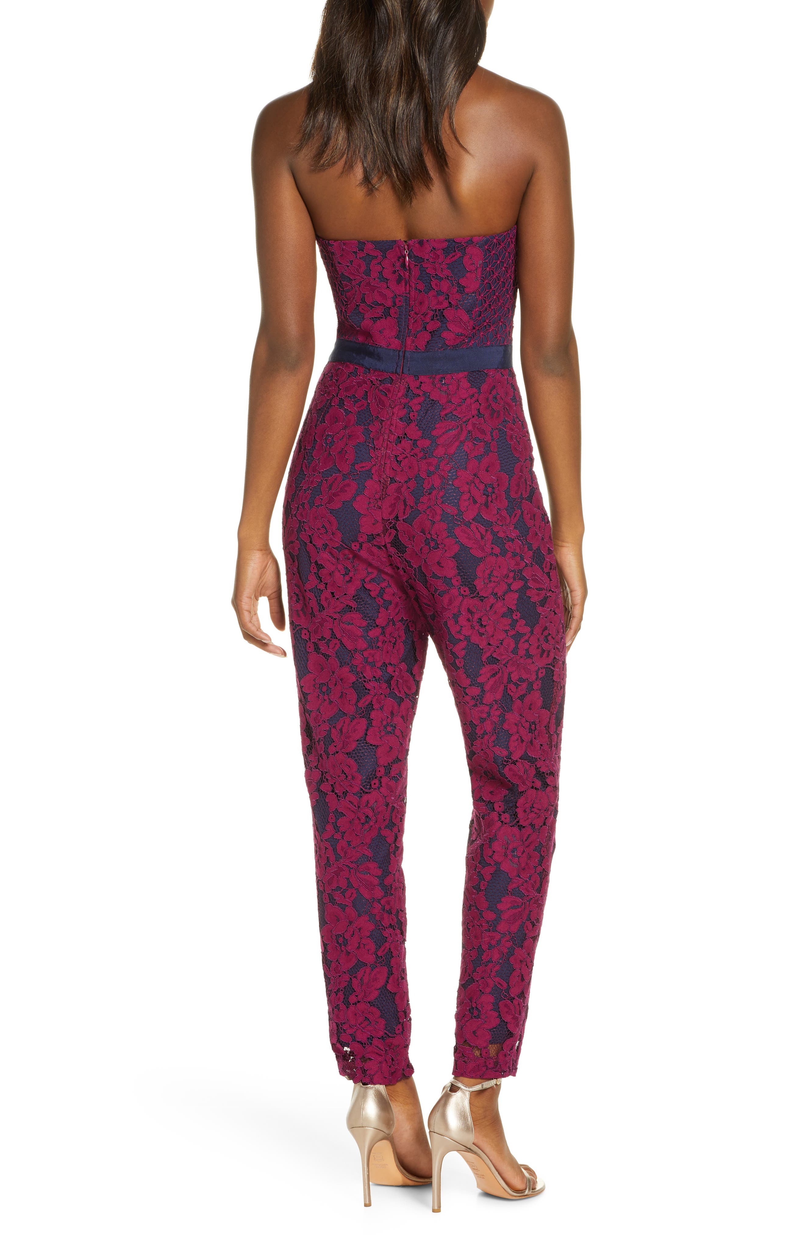 Adelyn Rae Sonya Lace Strapless Jumpsuit (Women) | Nordstromrack