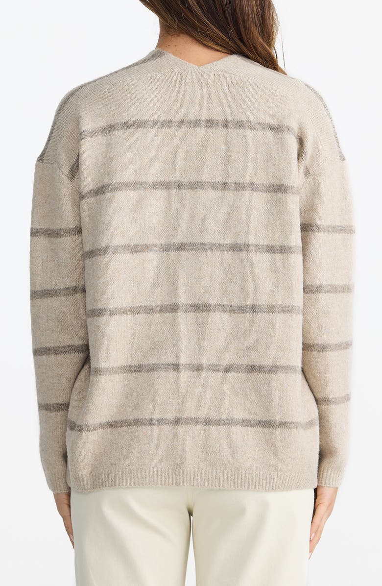 Brave+True Hallie Stripe Sweater, Alternate, color, Taupe/Cocoa